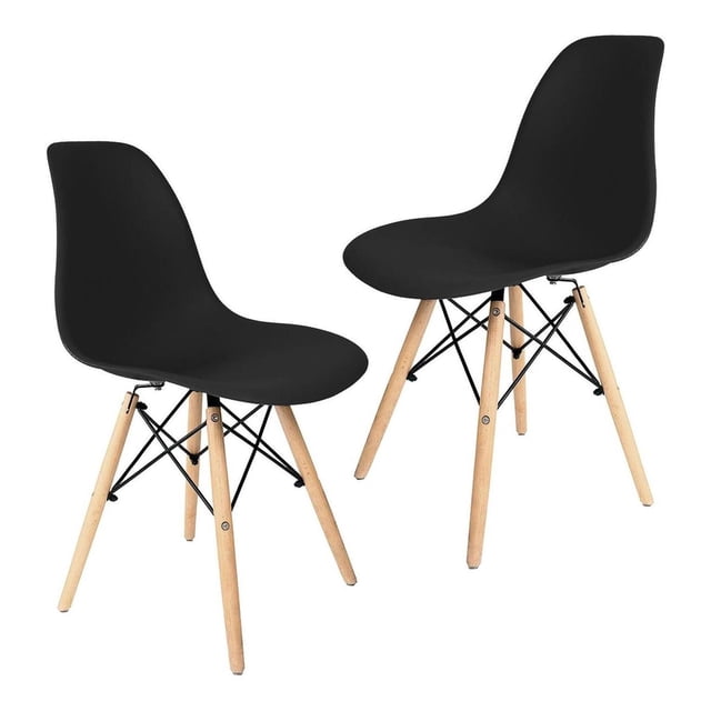 Set 2 Sillas Eames estructura Modernas Silla Comedor negro Big Room HJSEKT000200