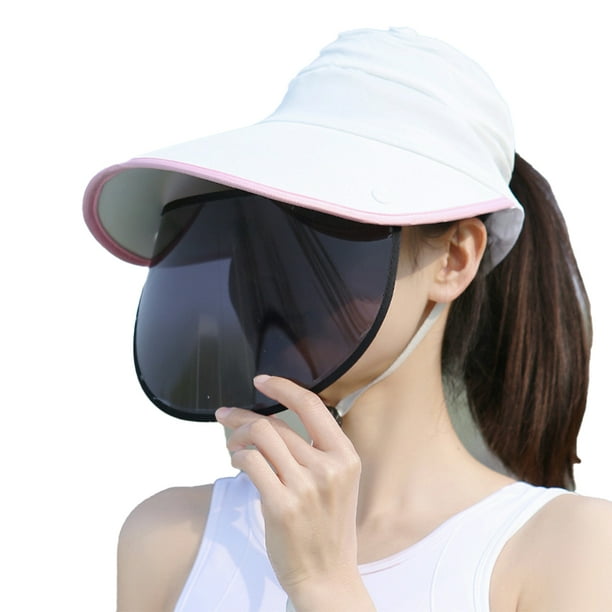 Sombrero para el sol plegable de ala ancha con cremallera, gorra para el cuello con bloqueo UV, sombrero para el sol de playa para verano al aire libre