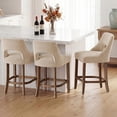 thumbnail image 4 of Bar Stools Set of 2, Upholstered Counter Height Bar Stools, Modern Counter Stools with Wood Legs for Kitchen Island Dining Room Bar, Beige, 4 of 8