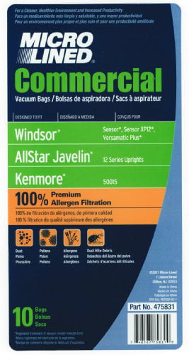 SSS Prosense Janitized JAN-WISEN-3 50015 Windsor Sensor XP12 15 and 18 Kenmore 50015 Versamatic Plus 10 Pack of 10 OEM#5300 86000500 Premium Replacement Commercial Vacuum Paper Bag