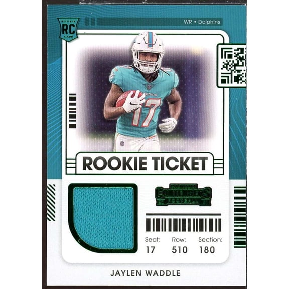 Jaylen Waddle Rookie Card 2021 Panini Contenders Rookie Ticket Swatches #6