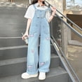 thumbnail image 4 of JLMSPLWG Ripped Denim Overalls for Girls Denim Jumpsuit Heart Graphic Teen Girl Fashion Denim Work Outfits Tween Girls Wide Leg Bodysuit Girl Clothes, 4 of 6