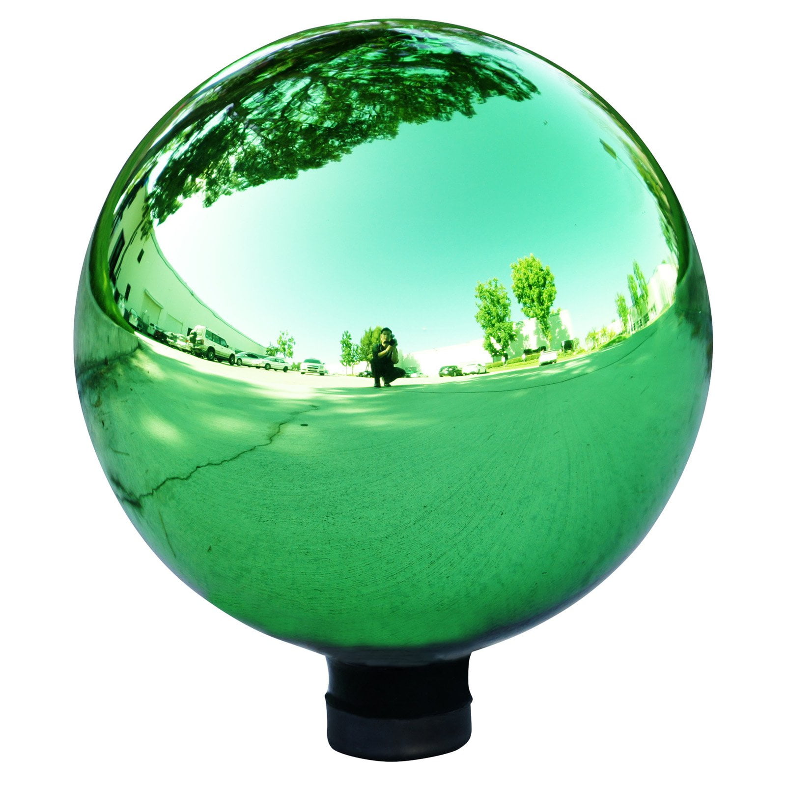 12" Glass Gazing Globe Reflective Mirror Ball Outdoor Garden Yard Decor
