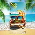 thumbnail image 4 of Toalla de playa de microfibra con mochila portátil impermeable | Toalla de baño ligera de secado rápido de 157 x 81 cm | Bolsa para toallas de viaje, deportes, camping, natación y fitness, 4 of 6