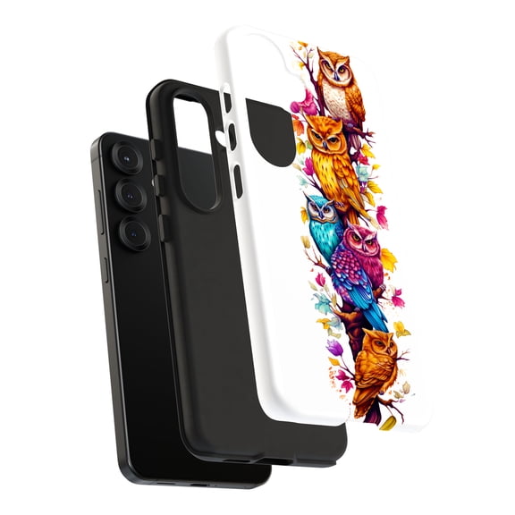 For Samsung Galaxy S23, Dual-Layer, Owls Tree 2 Print, USA