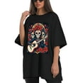 thumbnail image 4 of Plus Size Shirt for Women Black Tops for Women Short Sleeves Shirt for Women Skull (5) T Shirt Oversized Shirt for Women S, 4 of 5