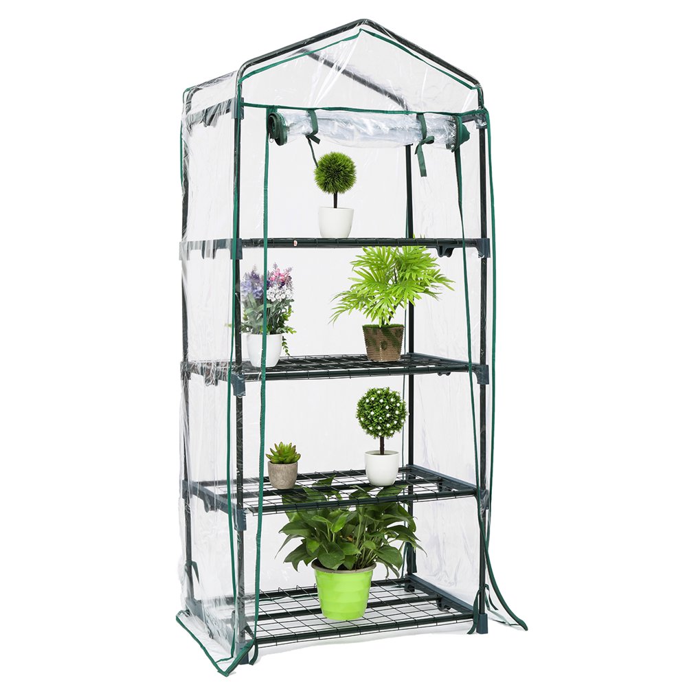 Mini Greenhouse, AUEDW 4 Shelves Indoor/Outdoor Greenhouse with