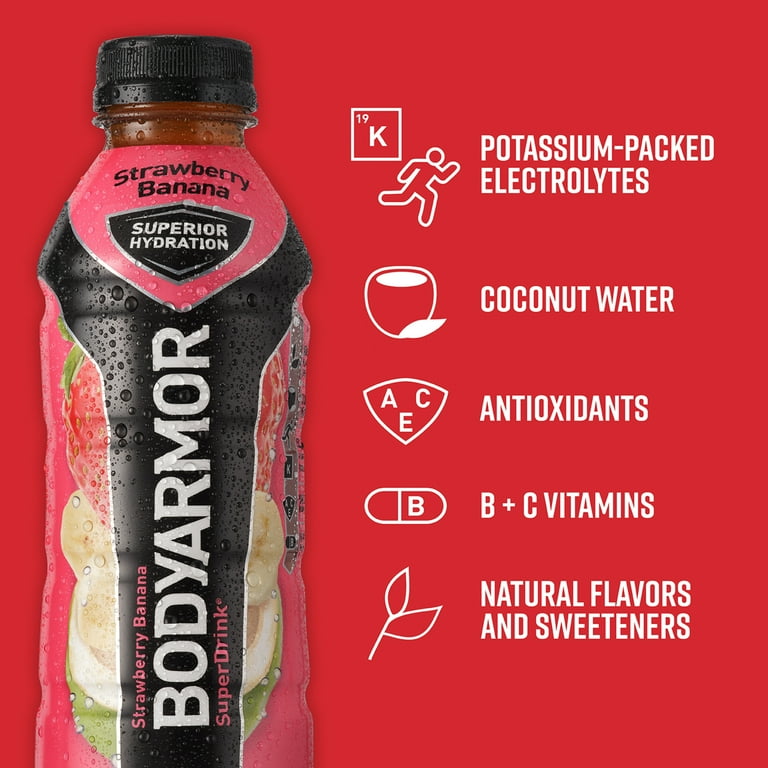 SuperDrink Sports Drink, Strawberry Banana, 16 oz Bottle, 12/Pack SuperDrink Sports Drink, Strawberry Banana, 16 oz Bottle, 12/Pack
