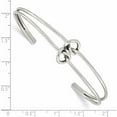 thumbnail image 3 of Sterling Silver Polished 2 Band Knotted Cuff Bangle (7.25 X 15) Made In Thailand -Jewelry By Sweet Pea, 3 of 6