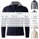 thumbnail image 3 of Ceisia Men's Slim-Fit Color-Blocked Zipper Knit Cardigan Multi-Solid for Spring Gift, 3 of 9