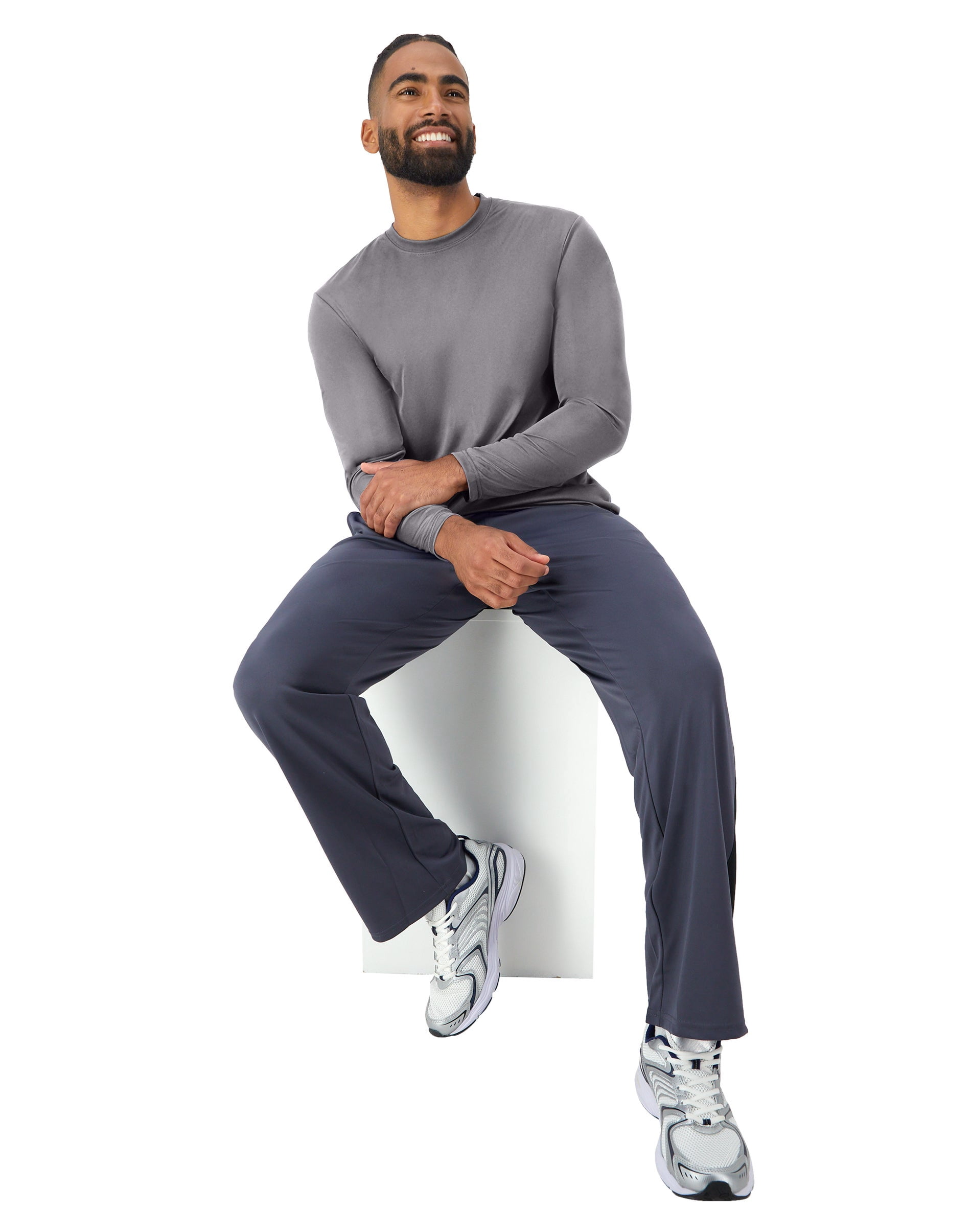 Hanes Cool DRI Performance Long Sleeve T-Shirt, Quick-Drying Training Tee, UPF 40+