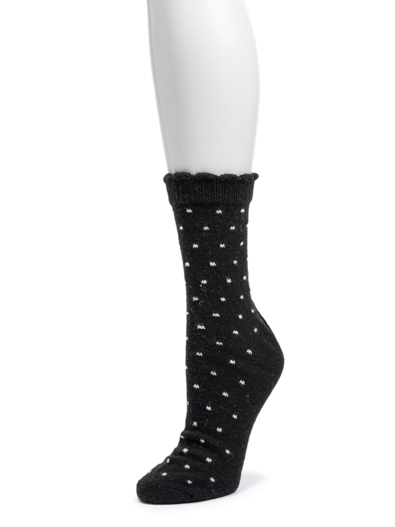 MUK LUKS Women's Wool Blend Crew Sock, 1-Pack, OSFM