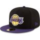 thumbnail image 1 of New Era NBA Los Angeles Lakers Men's Two-Tone 59FIFTY Fitted Cap, Black, 1 of 5