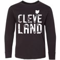 thumbnail image 3 of Inktastic Cleveland, Ohio Distressed Font Long Sleeve Youth T-Shirt, 3 of 5