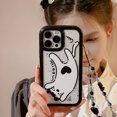 thumbnail image 3 of Cute Upside Down Cat Phone Case With Bead Chain Anti-Scratch Smart Phone Protective Cover Compatible For15 Pro Max 14 13 12 11, 3 of 9