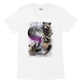 thumbnail image 5 of Racoons Howling at the Moon V-Neck T-shirt Funny Galaxy Wildlife Universe Humor Weird Animal in Space Tee, 5 of 7