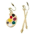 thumbnail image 2 of QIQUWOHUL Personalized And Interesting Paintbrush Drawing Board Earrings Retro Literary And Artistic Temperament Asymmetrical Earrings, 2 of 9