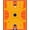 Orange Yellow Navy, Pattern 1, variant on Design&I 8'x10' Washable Area Rug Varsity Basketball Trophy Badge Border Bold Stripe Center Repeating for Dining Room, Large Office, Lounge, Snag-Free