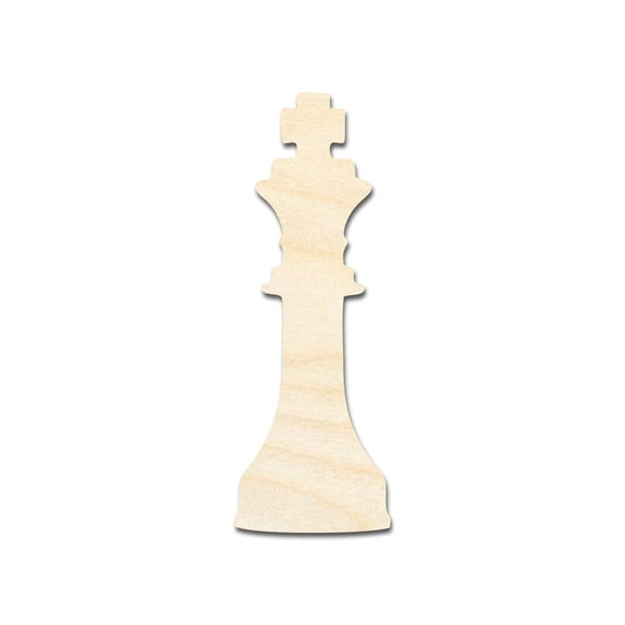 Unfinished Wood King Chess Piece Shape 5" / 1/4"