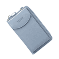 thumbnail image 2 of Cartera de cuero Bolso de hombro de cuero de PU Monedero Bolso bandolera Cartera Bolsa de almacenamiento de tarjetas de dinero, Azul cielo AweSitey AP001028-10, 2 of 7