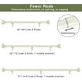 thumbnail image 4 of 72-144 Inches Curtain Rods for Window, 1 Inch Diameter Drapery Rod with Resin Finials, Ideal Adjustable Heavy Duty Single Curtains Rod for Bedroom, Living Room Decoration, White Wood Grain, 4 of 11