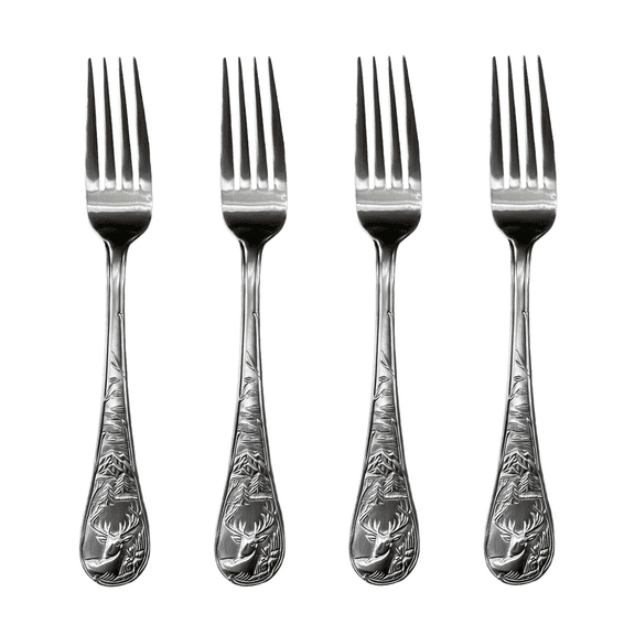 Cambridge Silversmiths Deer Stainless Steel Dinner Fork (Set of Four)