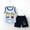 Light Blue2, variant on Cethrio Kids Boys Outfit Sets, Cotton Print Summer Shirts and Shorts Sets Sky Blue Size 2-3 T