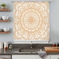 thumbnail image 5 of Boho Geometric Sheer Curtains 45 Inches Long, Ethnic Bohemian Farmhouse Art Motifs Light Filering Curtains, Breathable Simi Curtain Privacy Drapes for Kitchen Bathroom Small Window Treatment, 5 of 9