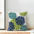 thumbnail image 3 of Navy Blue Aqua Teal Summer Outdoor Pillow Covers 18x18 Inch 2 Pcs,Geometric Elegant Dahlia Floral Decorative Throw Pillows,Sage Green Flower Decor Pillowcase Linen Cushion Cover for Couch, 3 of 5