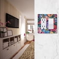 thumbnail image 5 of Yayeee Rocker Switch Wall Plate 3-Gang 6.5"x4.6" Home Decorative Outlet Cover, Serene Floral Pattern, 5 of 6