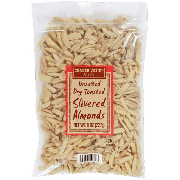 Tjs Unsalted Dry Toasted Slivered Almonds-8 Oz