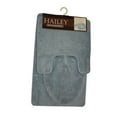 thumbnail image 2 of Kashi Home Hailey 3 Piece Bath Rug Set, Bath Mat, Contour Rug, Toilet Seat Lid Cover, Soft Pile, Water Absorbent Solid Color (Light Blue), 2 of 2