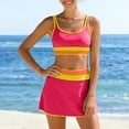 thumbnail image 6 of vigerkar High Waisted Bikini Sets for Women Tummy Control Swimsuits 3 Piece Bathing Suits Neon Swimwear with Skirt 2026 (Watermelon Red, L), 6 of 8