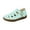 Cyan, variant on Women's Handmade Leather Closed Round Toe Sandals with Hook Loop Lightweight Flats Summer Cutouts Walking Orthopedic Sandals