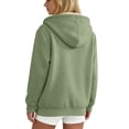 thumbnail image 4 of Lumtrix Women'S Sherpa Lined Full Zip Hoodie Warm Fleece Hooded Sweatshirt Casual Trendy Winter Thick Coat With Pocket Green M, 4 of 9