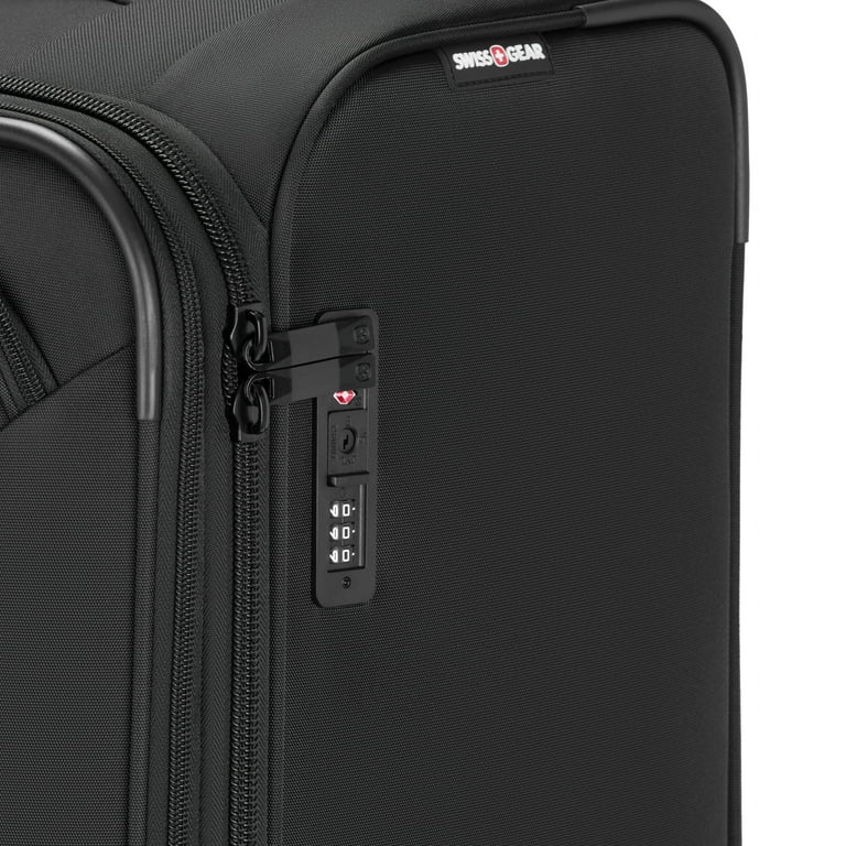 SWISSGEAR Stride Expandable Large Checked Spinner Luggage, Black