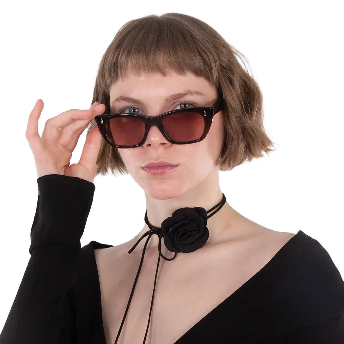 NEW OFF-WHITE CAT EYE SUNGLASSES EDVARD 12507 RED GREY OFF-WHITE WOMEN EYEWEAR OFF WHITE OWEDVARD-2507-57 Sunglasses Size 57mm 145mm 20mm  main image 4