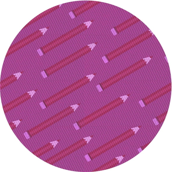 Ahgly Company Machine Washable Indoor Square Transitional Deep Pink Area Rugs, 3' Square