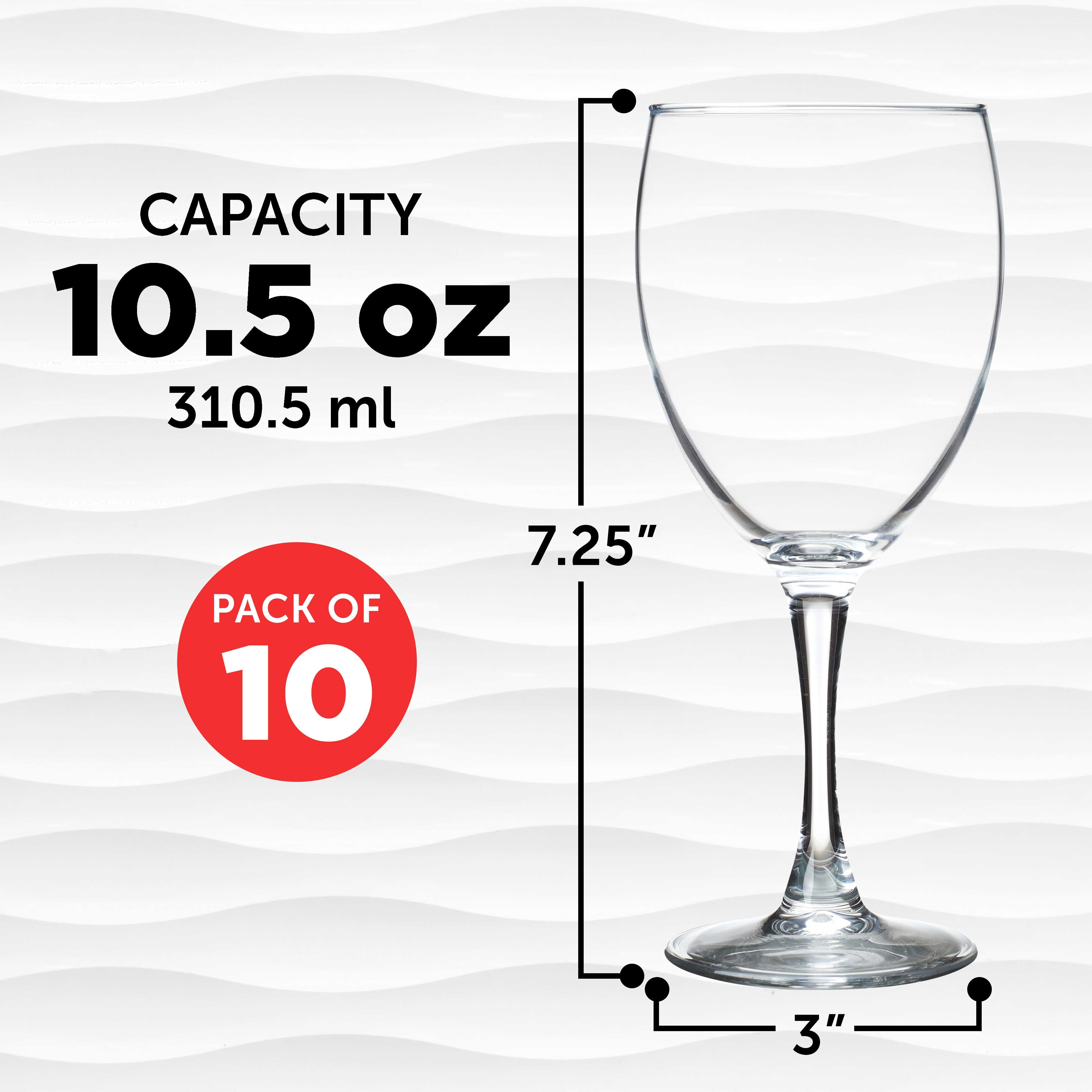 Nuance ARC 10.5 oz Red and White Wine Glasses (Set of 10)