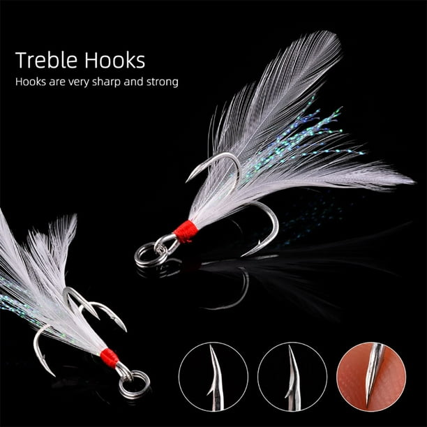 Intime 2.5g-20g Fishing Lures With Feather Treble Hooks Fishing Rotating Spoon For Saltwater Freshwater Other