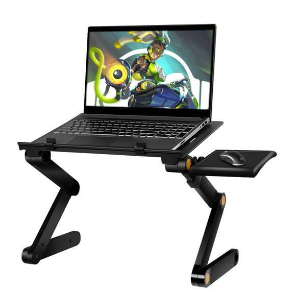 Uten 360° Adjustable Folding Laptop Notebook Desk with Cooling Fan Hole Table Stand Bed Tray