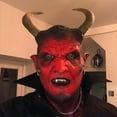 thumbnail image 4 of Scary Latex Realistic for Adults with Horns - Prank for Halloween and Parties, 4 of 8