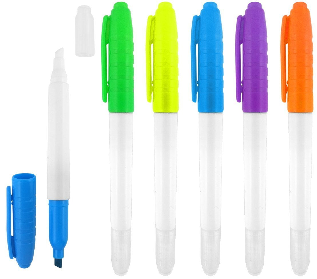 Erasable Highlighters With Chisel Tips, Comes in an array of bright