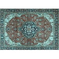 thumbnail image 1 of Ahgly Company Indoor Rectangle Medallion Light Blue Traditional Area Rugs, 2' x 4', 1 of 4