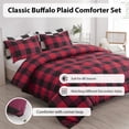 thumbnail image 4 of LUCKYBULL Comforter Set 2 Pieces Twin Bedding Set Fluffy Red Plaid Down Alternative Comforter, Buffalo Plaid Soft Textured Comforter with 1 Pillowcase All Seasons, Red and Black, 4 of 6