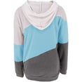 thumbnail image 5 of Women's Long sleeves Color Block Hoodie Tops Cute Casual Drawstring Loose Lightweight Tunic Pullover, 5 of 6