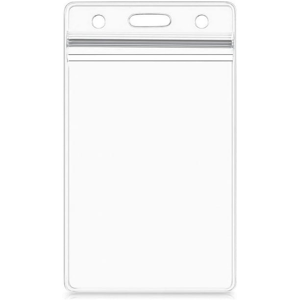 50 Pack Vertical ID Card Name Tag Badge Holder with Waterproof Type