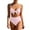 Pink, variant on Purcolt Two Piece Swimsuits for Women, High Waisted Bikini Set Tie Knot Front Tummy Control Full Coverage Bathing Suits Swimwear