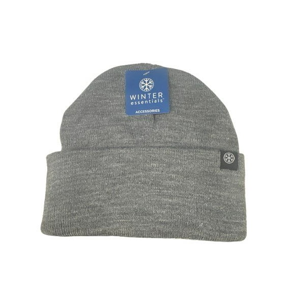 Winter Essentials Dark Gray Knit Beanie  Stylish & Warm Cuffed Hat for Men & Wo