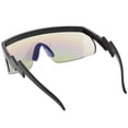 thumbnail image 4 of Oversize Semi Rimless Goggle Shield Sunglasses Mirrored Lens 60mm (Black Blue / Rainbow), 4 of 4
